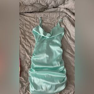 green mini dress
